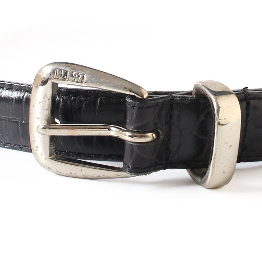 MWK25604 美品 RALPH LAUREN ラルフローレン レザー ベルト クロコ型