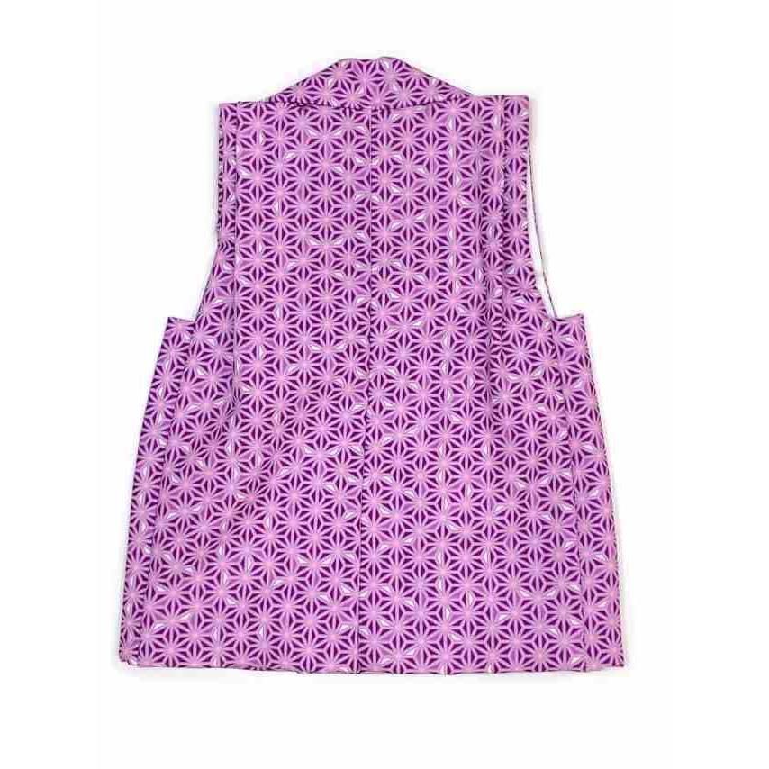 七五三 3歳 女の子 総柄の被布コート 合繊 紫 麻の葉