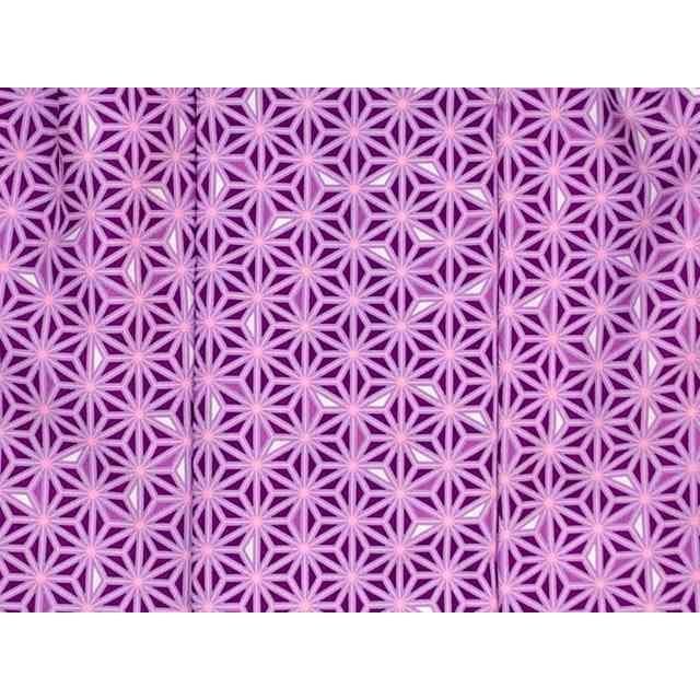  七五三 3歳 女の子 総柄の被布コート 合繊 紫 麻の葉 着物 着物ドレス 着物 浴衣 和小物