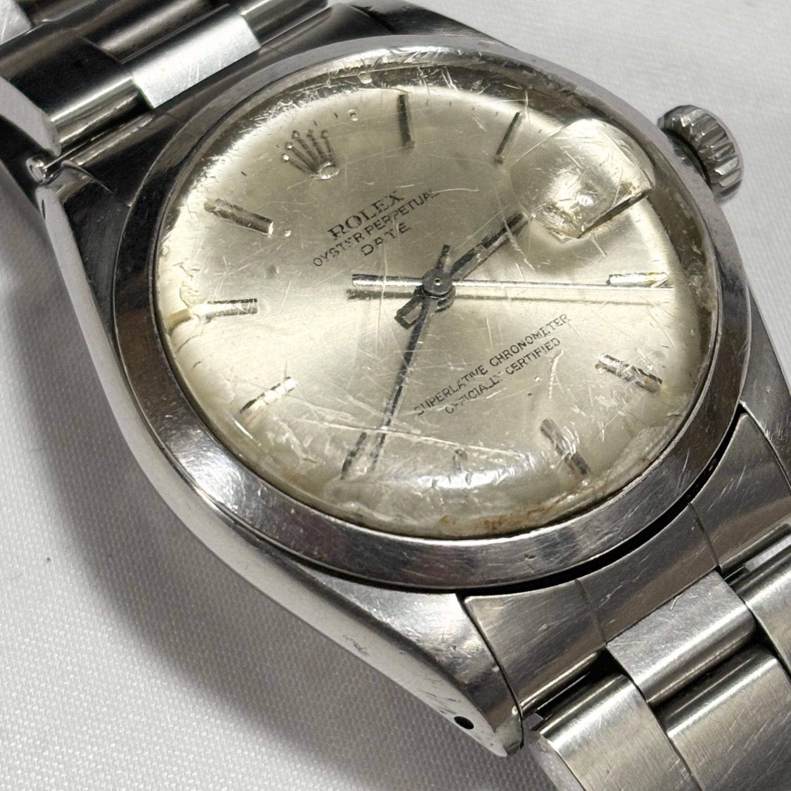  動作品 ROLEX ロレックス Oyster Perpetual DATE オイスターパーペチュアル 78350 自動巻きシルバー メンズ トケイ ウォッチ 品 自動巻き時計 腕時計(アナログ)