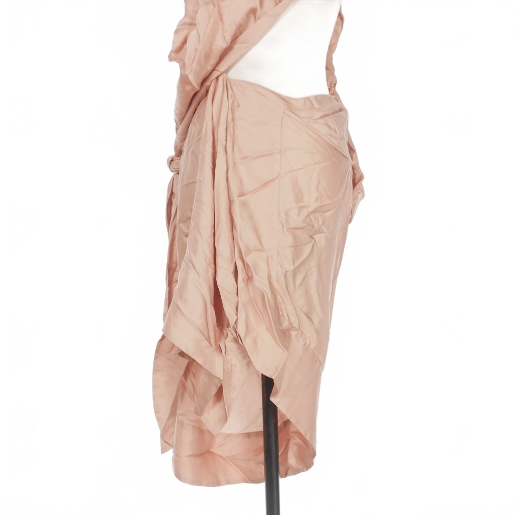 【中古】ディースクエアード DSQUARED2 23AW 変形ワンピース ドレス 38 ピンクベージュ S72CV0459 国内正規 ディースクエアード DSQUARED2 23AW 変形ワンピース ドレス 38 ピンク