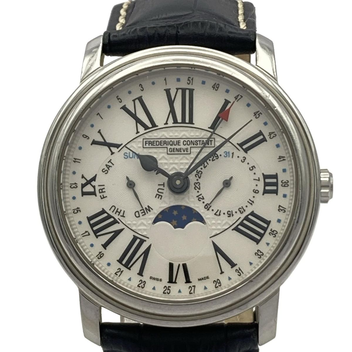 フレデリックコンスタント 腕時計 ビジネスタイマー FC-270 X 4 P 4|5|6 メンズ 革ベルト|型押し加工 白