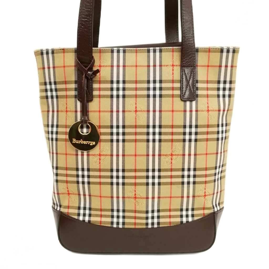 バーバリーズ Burberrys ノバチェック トートバッグ キャンバス レザー