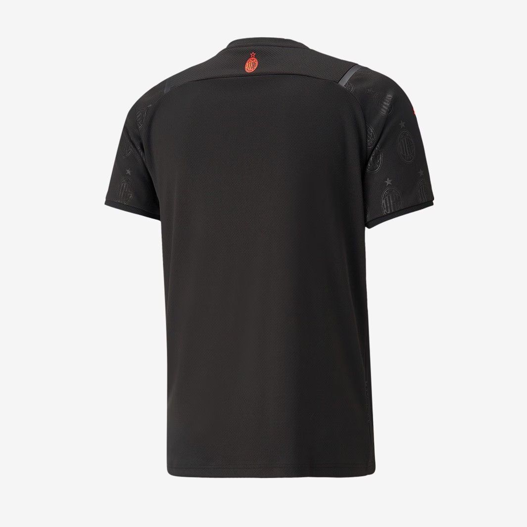 Puma ACミラン 21 22 サード 半袖 ユニフォーム 黒 赤