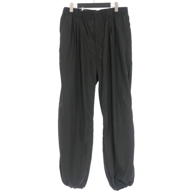 ヨーク YOKE 25SSNYLON 3PLEATED WIDE-LEG EASY TROUSERS イージーパンツ 3 ブラック 黒 YK25SS0922P