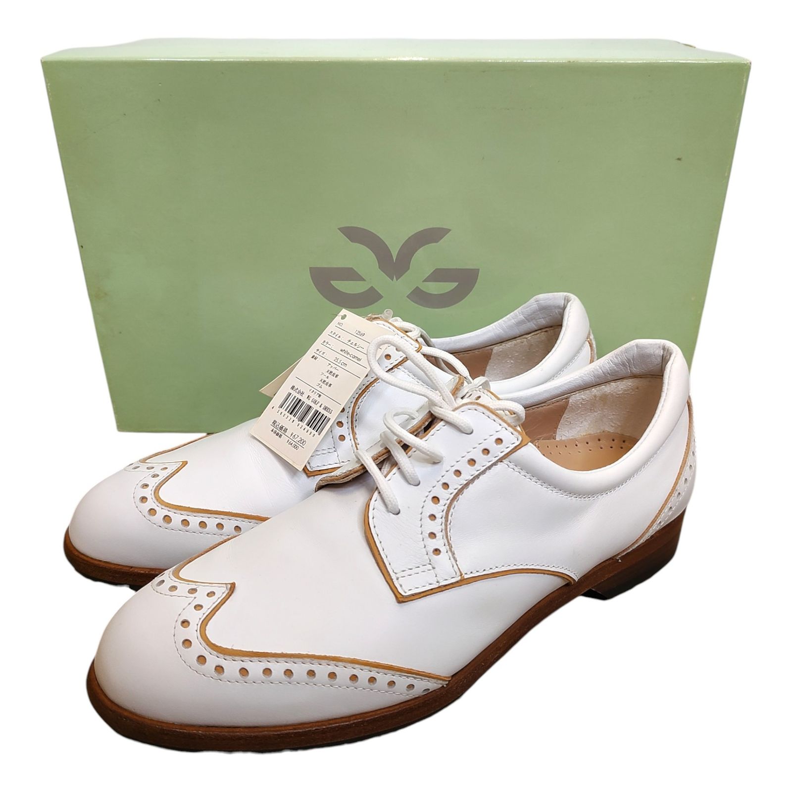 WALTER GENUIN ウォルタ ジェヌイン ゴルフ チェルシー シューズ 12569 25.5 cm ホワイト メンズ