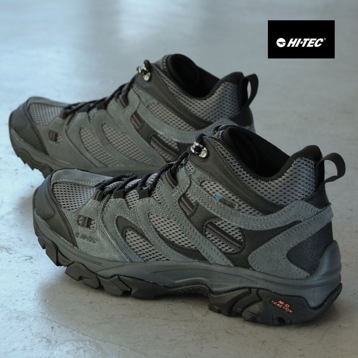 HI TEC Ravus Mid WP Dark Grey ハイテック ラブアス ミッド ウォータープルーフ グレー 防水 雨の日 長靴 ハイキング ブーツ シューズ メンズ イギリス UK 海外