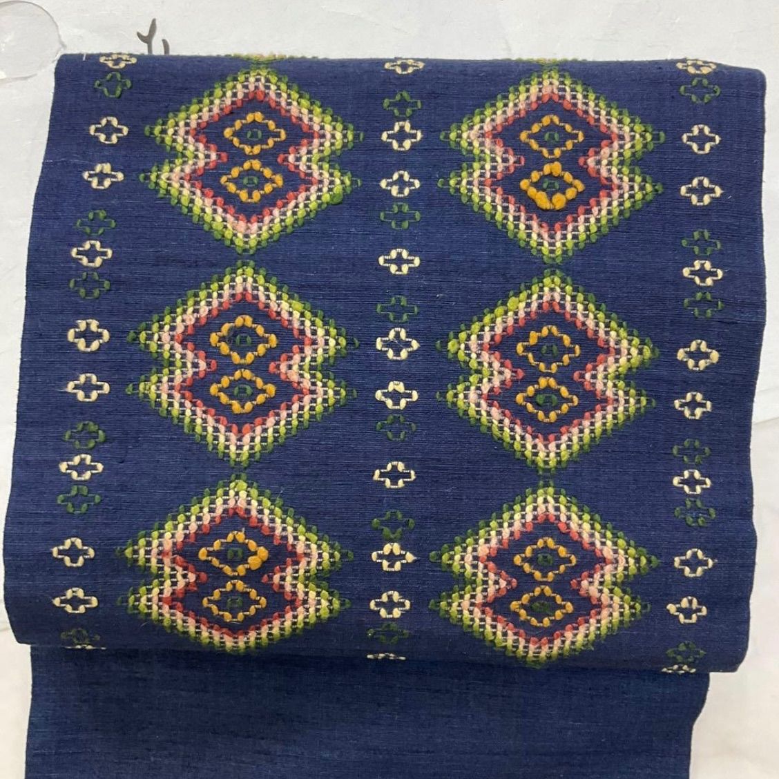 ●kimono one●kimonoarisa◆厳選◆♥同然◆ 県琉球◆読谷山花織◆九寸名古屋帯●長尺●365㎝●