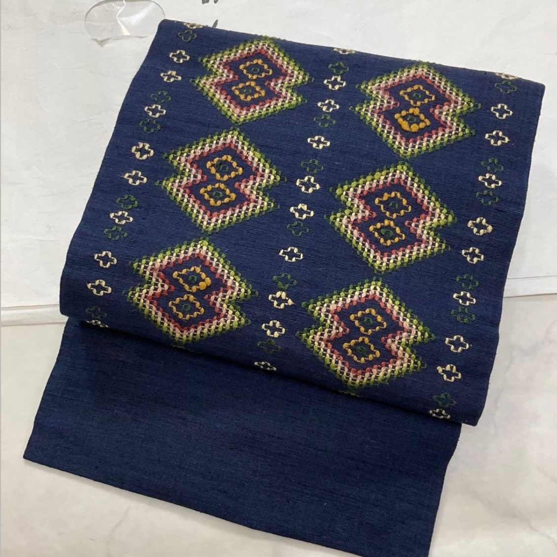 ●kimono one●kimonoarisa◆厳選◆♥同然◆ 県琉球◆読谷山花織◆九寸名古屋帯●長尺●365㎝●