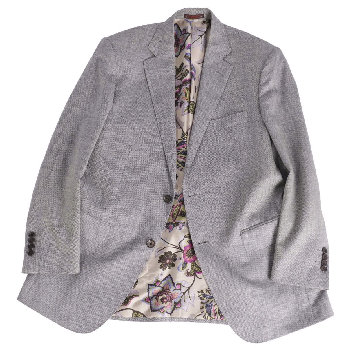 美品 エトロETRO 玉虫シルク イタリア製 張り感 マオカラージャケット44 美品 エトロETRO 玉虫シルク イタリア製 張り感 マオカラージャケット44