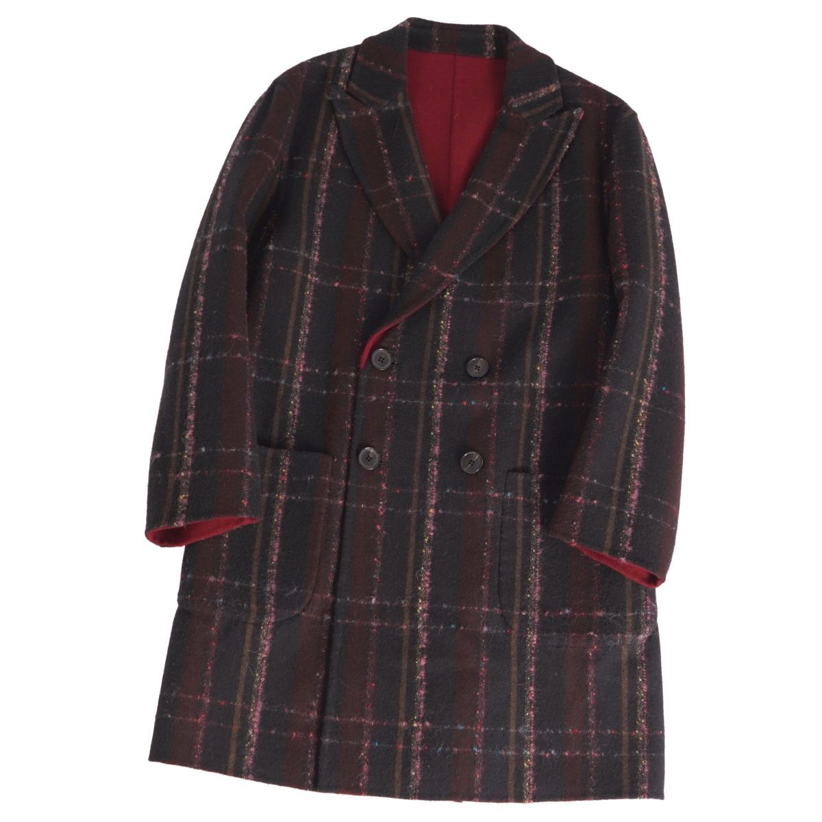 美品 エトロ ETRO コート ロングコート リバーシブル ダブルブレスト 