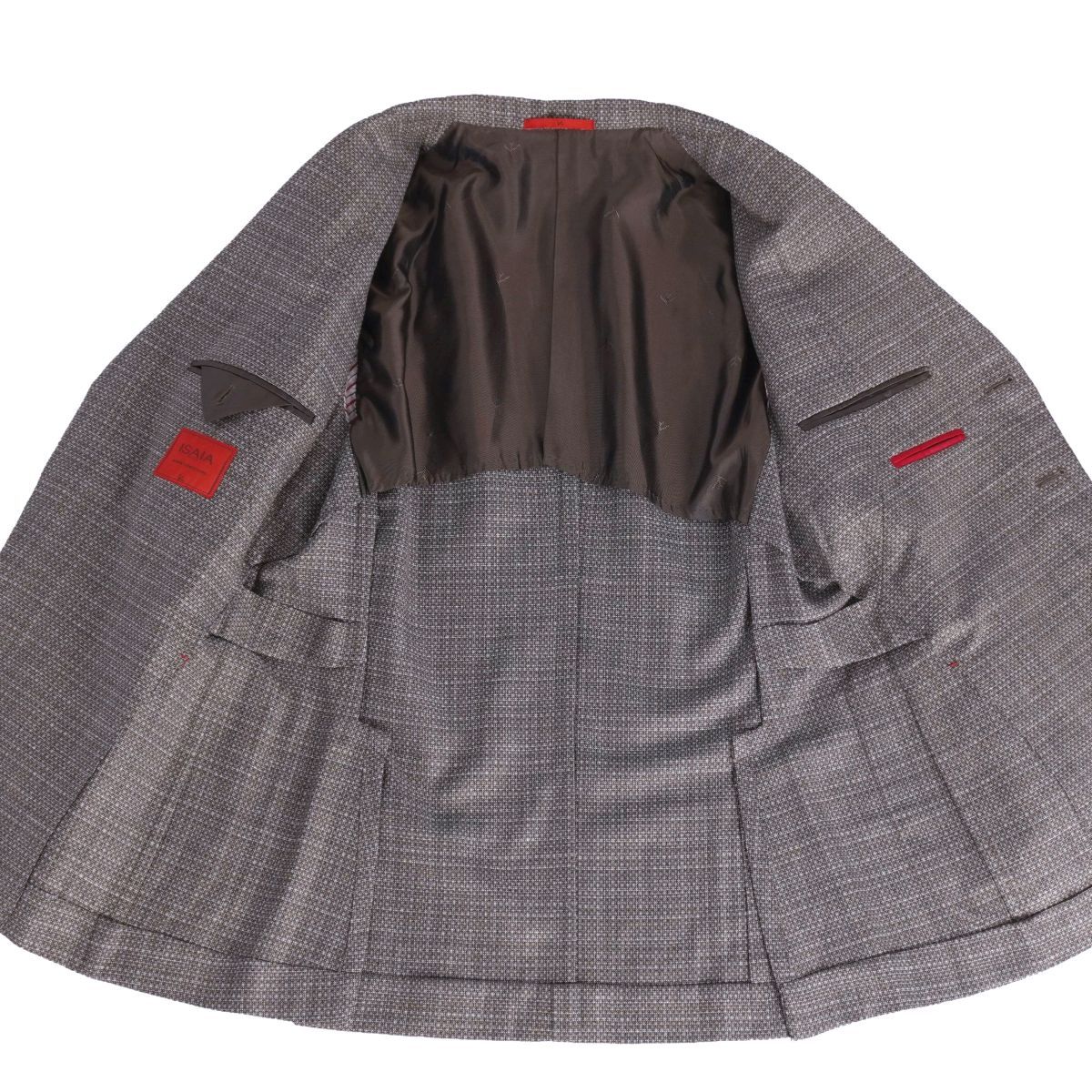 美品【イタリア製】イザイア　シルク リネン　テーラードジャケット　本切羽 美品【イタリア製】イザイア シルク リネン テーラードジャケット 本切羽