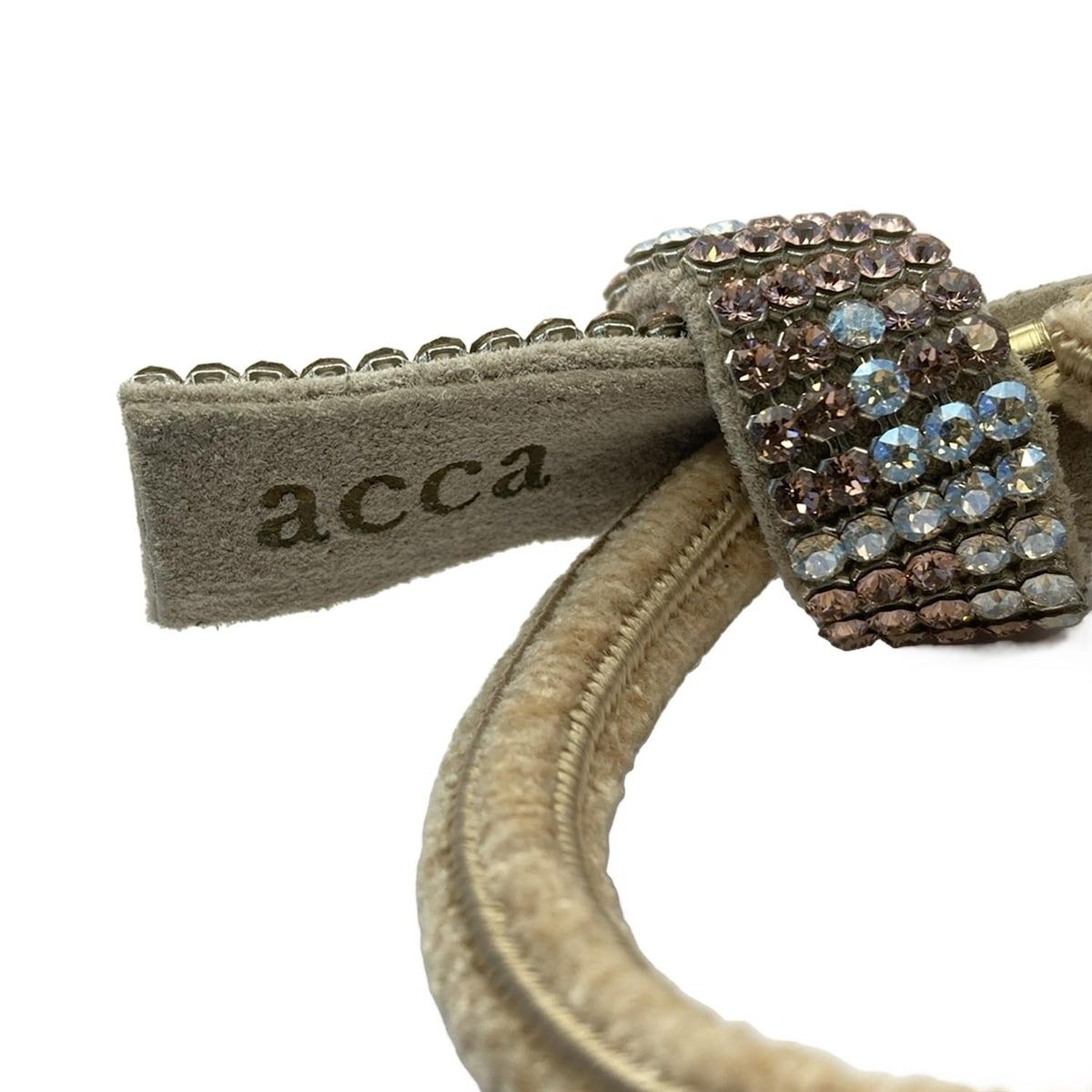 acca(アッカ) アクセサリー美品 - ベージュ×ピンク×クリア ヘアゴム