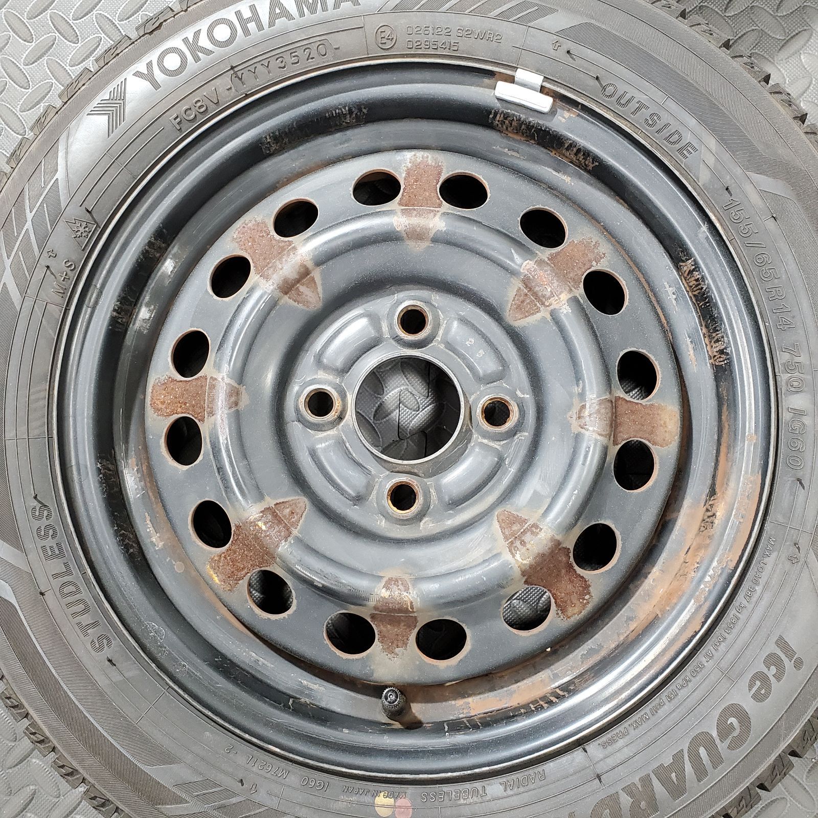  20年製 155 65 R 14 ヨコハマ アイスガードIG 60 スバル ステラ 2 スタッドレスタイヤ 冬タイヤ 1297 14インチ タイヤ ホイールセット