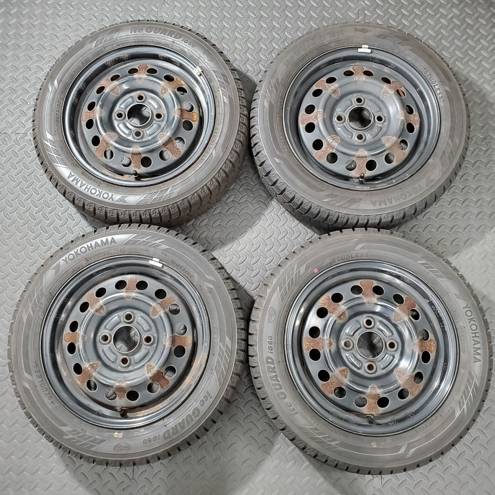 20年製 155 65 R 14 ヨコハマ アイスガードIG 60 スバル ステラ 2 スタッドレスタイヤ 冬タイヤ 1297