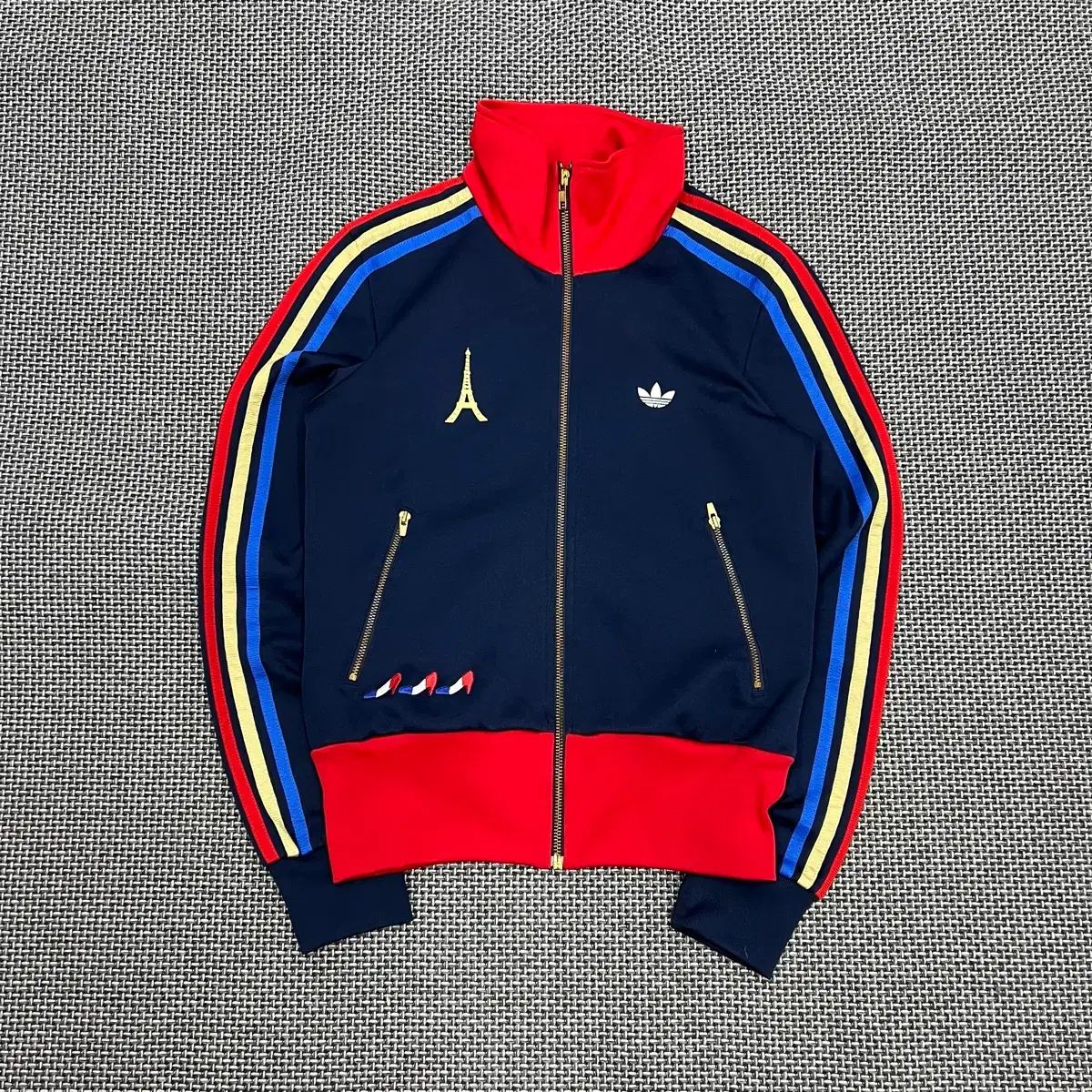アディダス パリ トラックジャージ ネイビー レッド