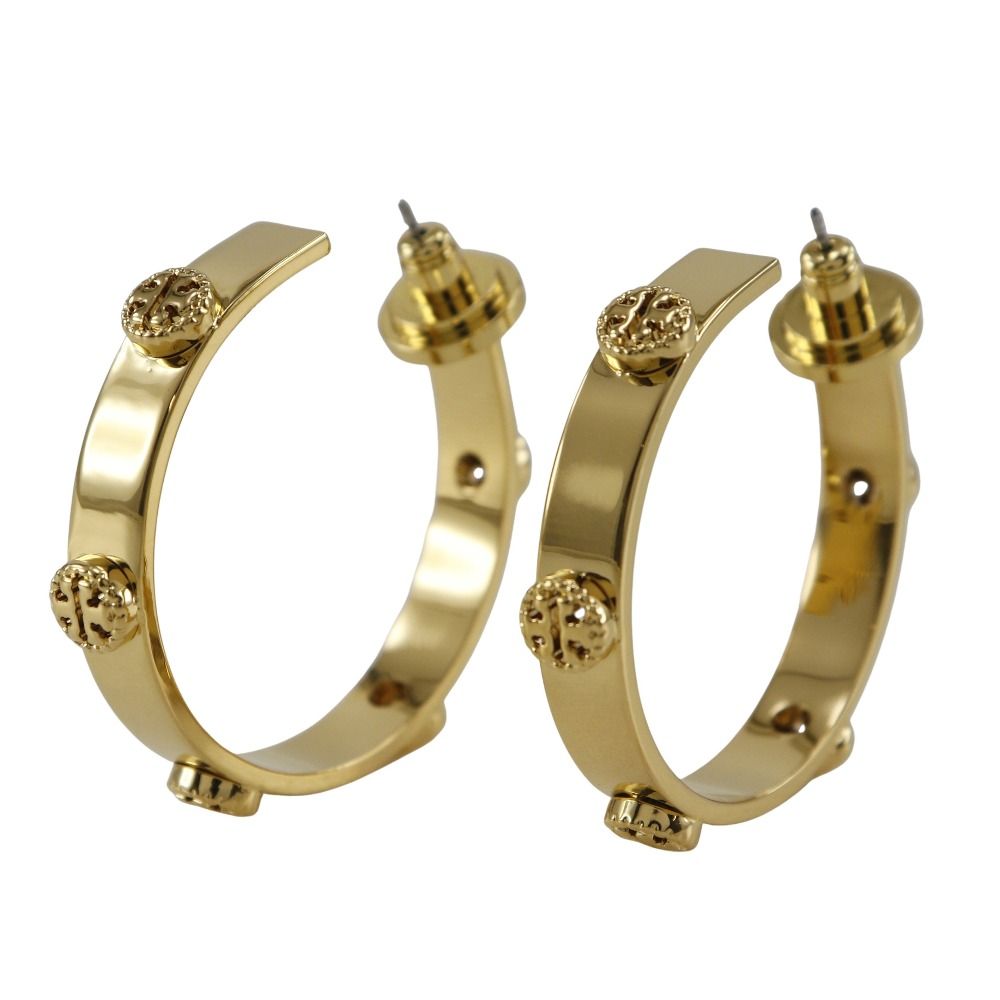 Tory Burch トリーバーチ ロゴフープ 金メッキ レディース 20.2 g ピアス