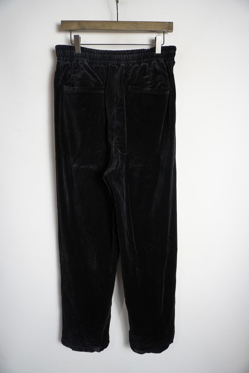 24 AW Graphpaper グラフペーパー Compact Velour Easy Pants ベロア ベルベット ワイド パンツ GM 243-70292 サイズ1 ブラック黒420 P♪