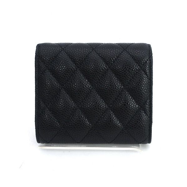 CHANEL / シャネル ◇ココマーク キャビアスキン 三つ折り財布