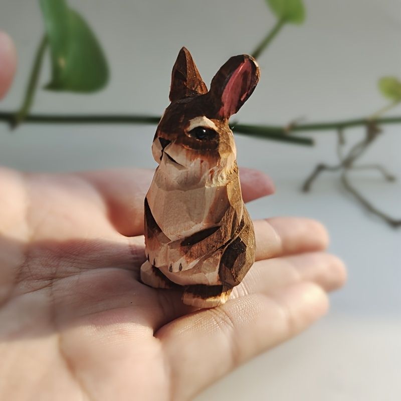 SGYP204 手作り木製うさぎの置物｜手彫りのあたたかみと優しい彩色