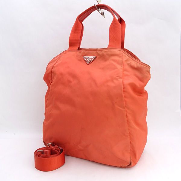 PRADA プラダ ２WAY トートバッグ クロスボディ ナイロン サーモンピンク バッグ バック BAG 鞄 カバン ブランド