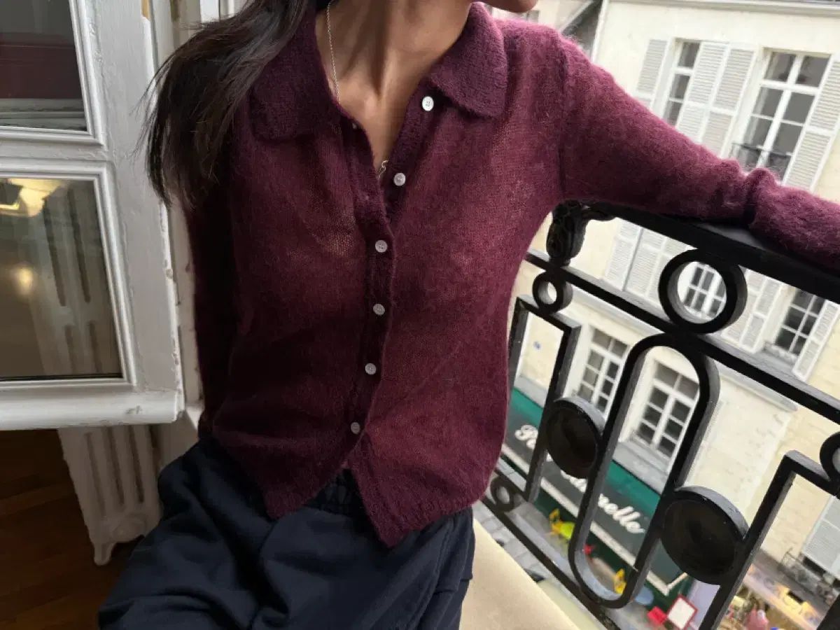 ベジタブル ドープ モヘア カーディガン 2 col