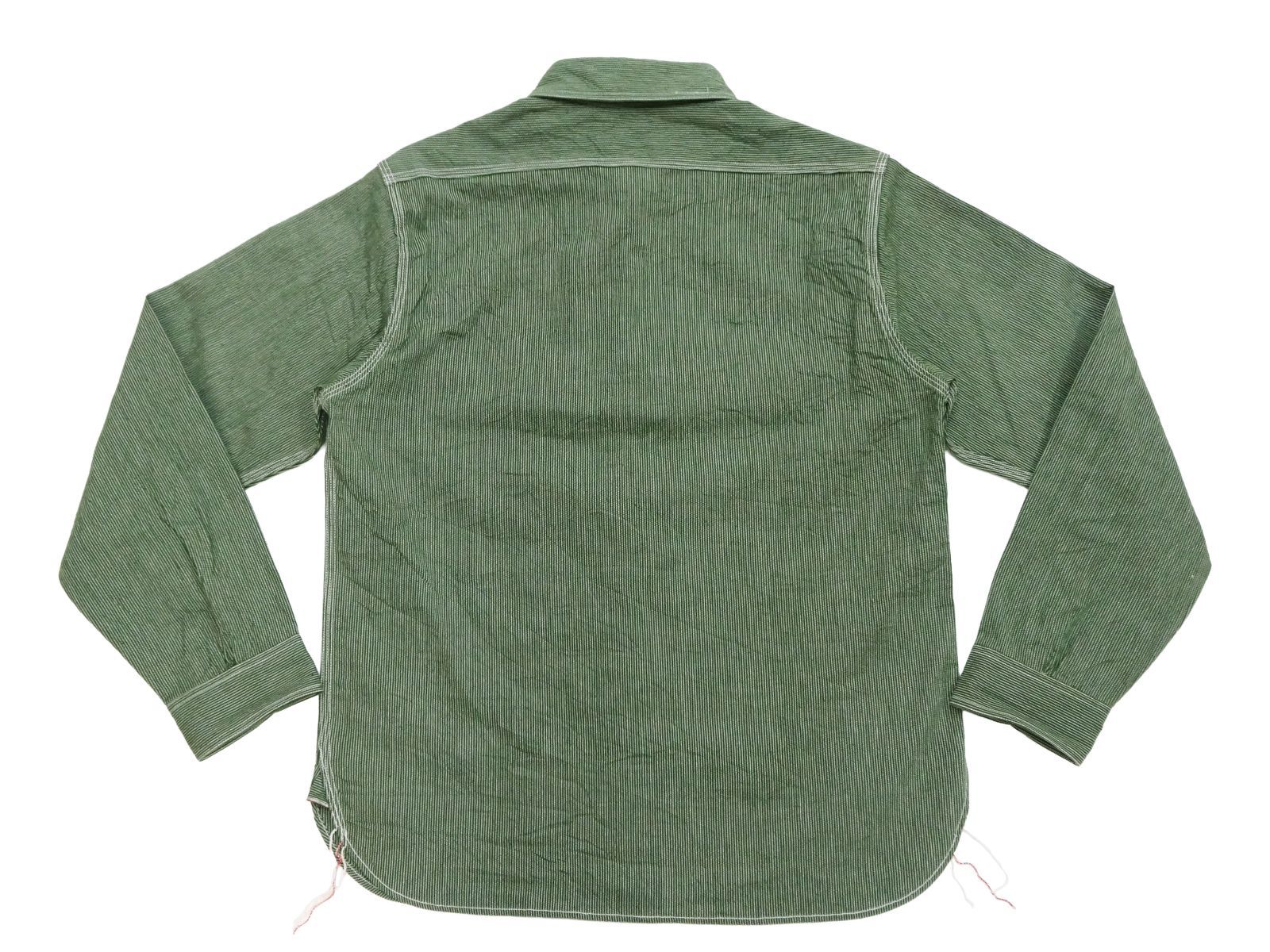 シュガーケーン 長袖シャツ SC 25511 ジーンコードストライプ Sugar Cane メンズ ワークシャツ 149 オリーブ