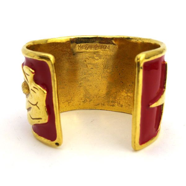 YVES SAINT LAURENT / イブサンローラン ◇エナメル バングル レッド