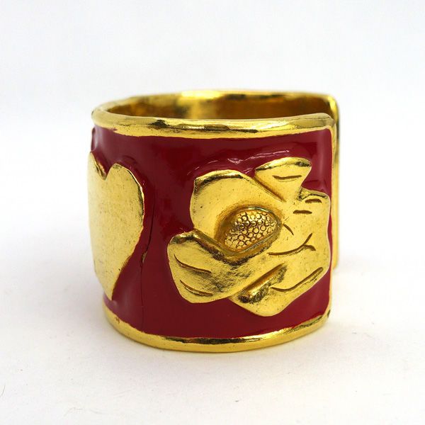 YVES SAINT LAURENT / イブサンローラン ◇エナメル バングル レッド