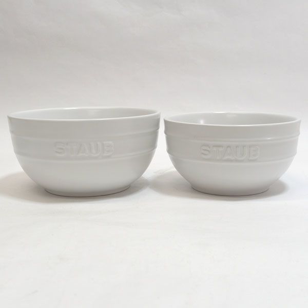 STAUB 洋食器 ストウブ ペアボウル２種 ピッチャー＆トレイセット ホワイト ギフト セット