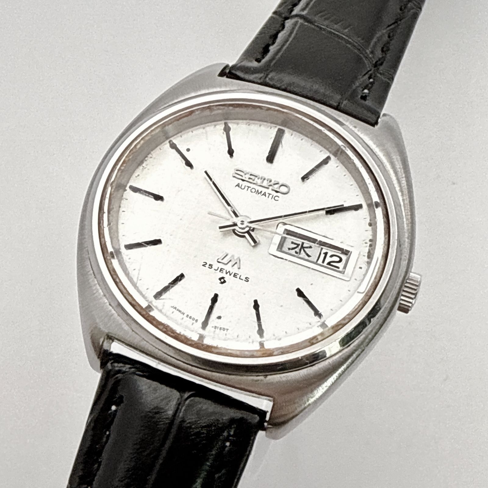 B080 稼働 ヴィンテージ ベルト SEIKO LoadMatic LM セイコー ロードマチック オーバルダイアル 自動巻き機械式 25石 メンズウォッチ