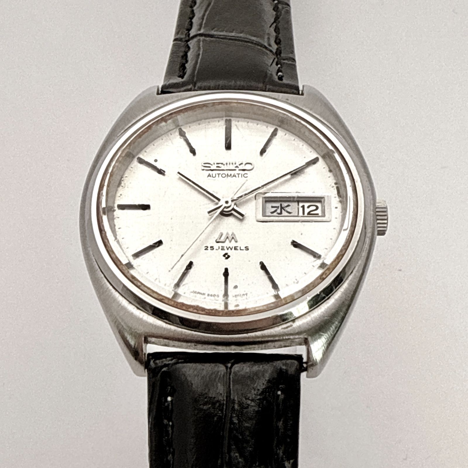 B 080 稼働 ヴィンテージ ベルト SEIKO LoadMatic LM セイコー ロードマチック オーバルダイアル 自動巻き機械式 25石 メンズウォッチ