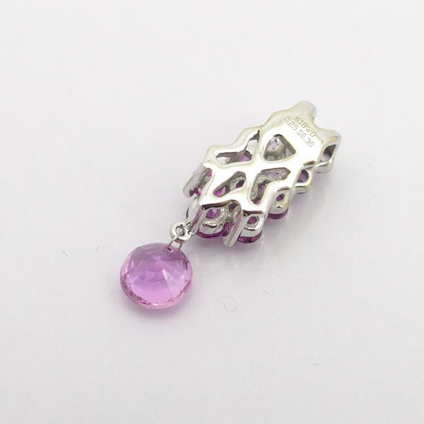 デザインネックレス ピンクサファイア 0.25ct ダイヤモンド K18 新品 