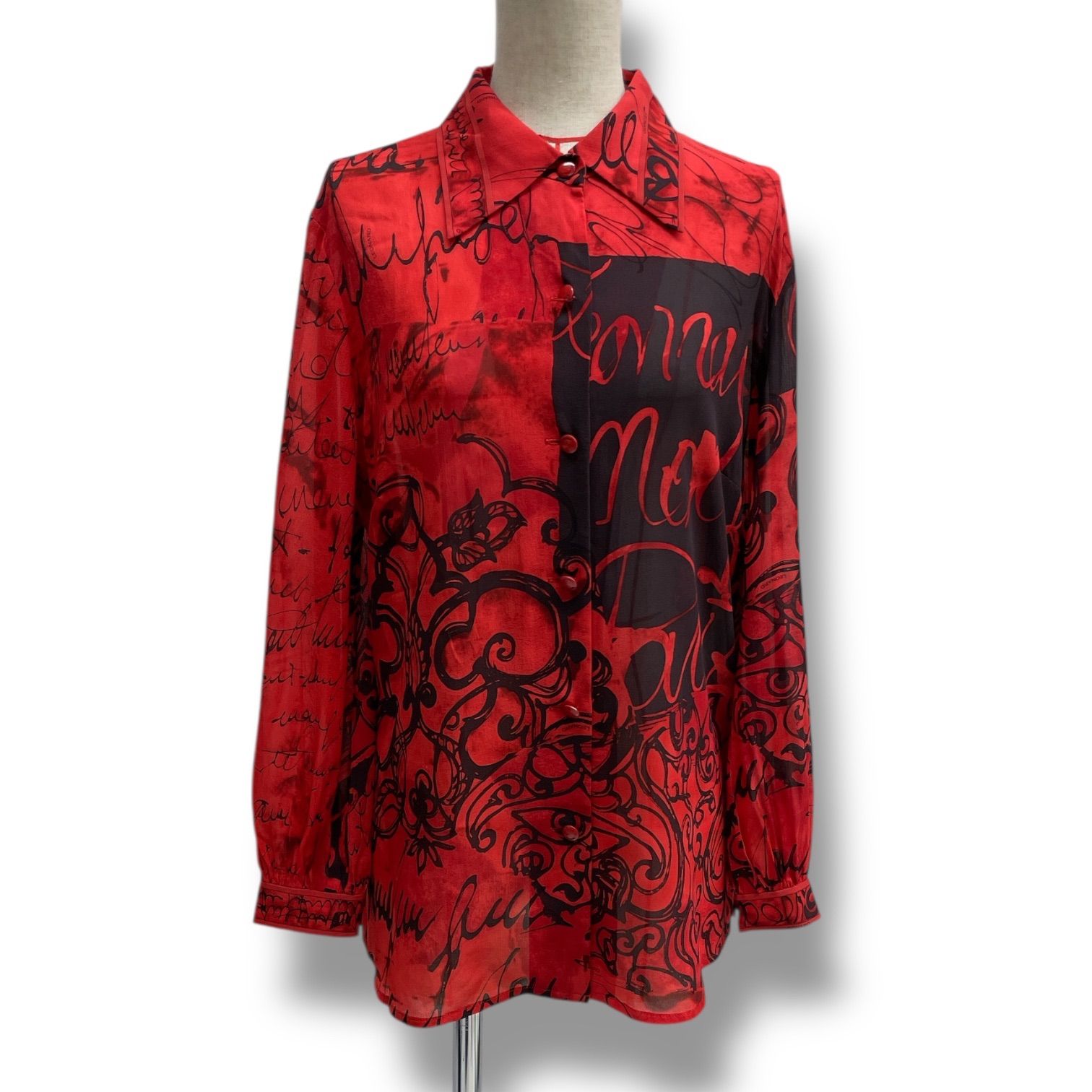 LEONARD レオナール シルク混シャツ 長袖シャツ ブラウス トップス