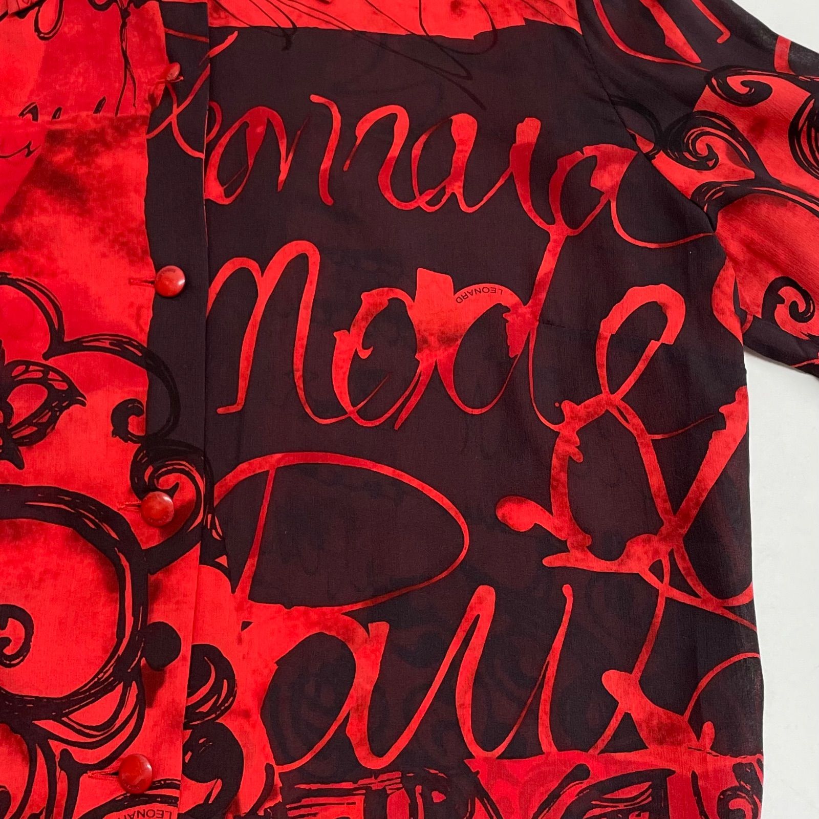 LEONARD レオナール シルク混シャツ 長袖シャツ ブラウス トップス