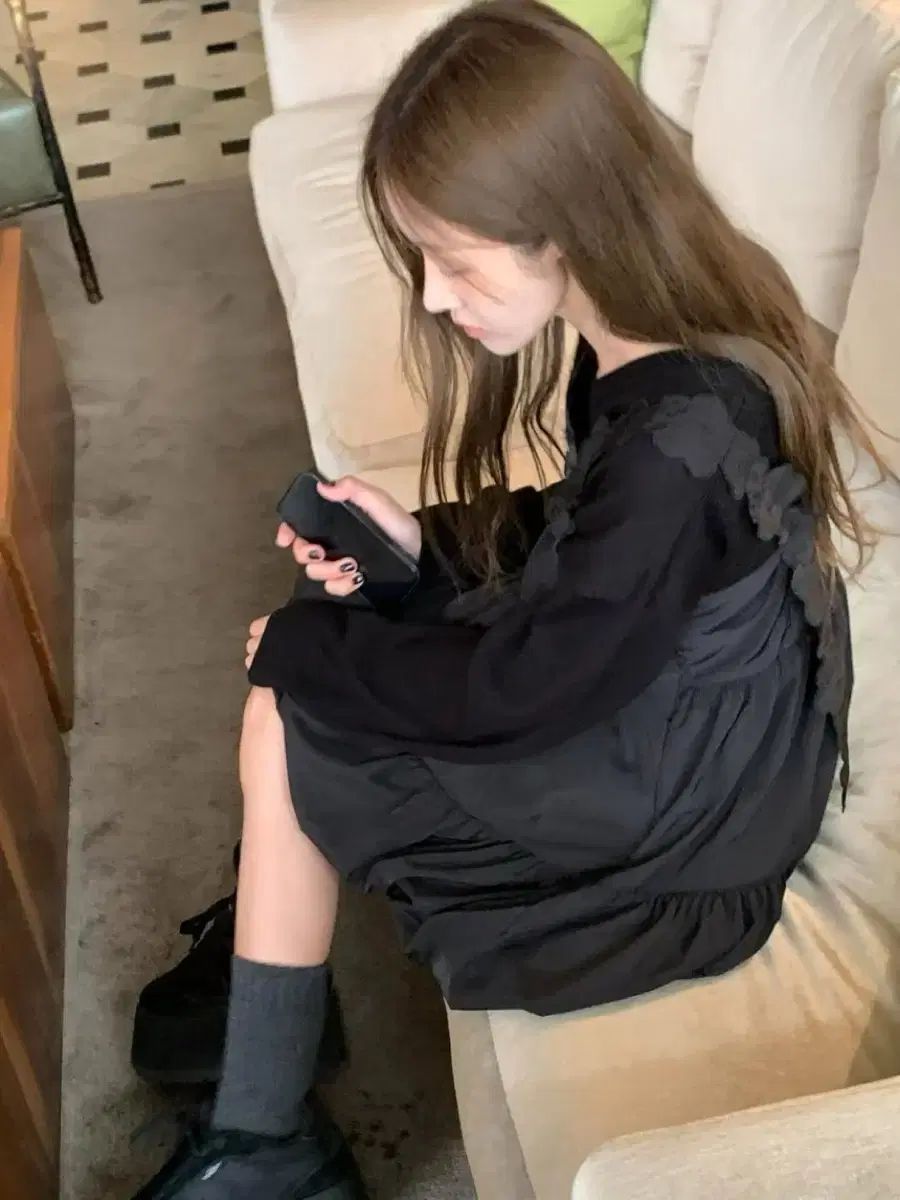  OUTFIT リリー ONE PIECE 長袖 七分袖 ミニワンピース