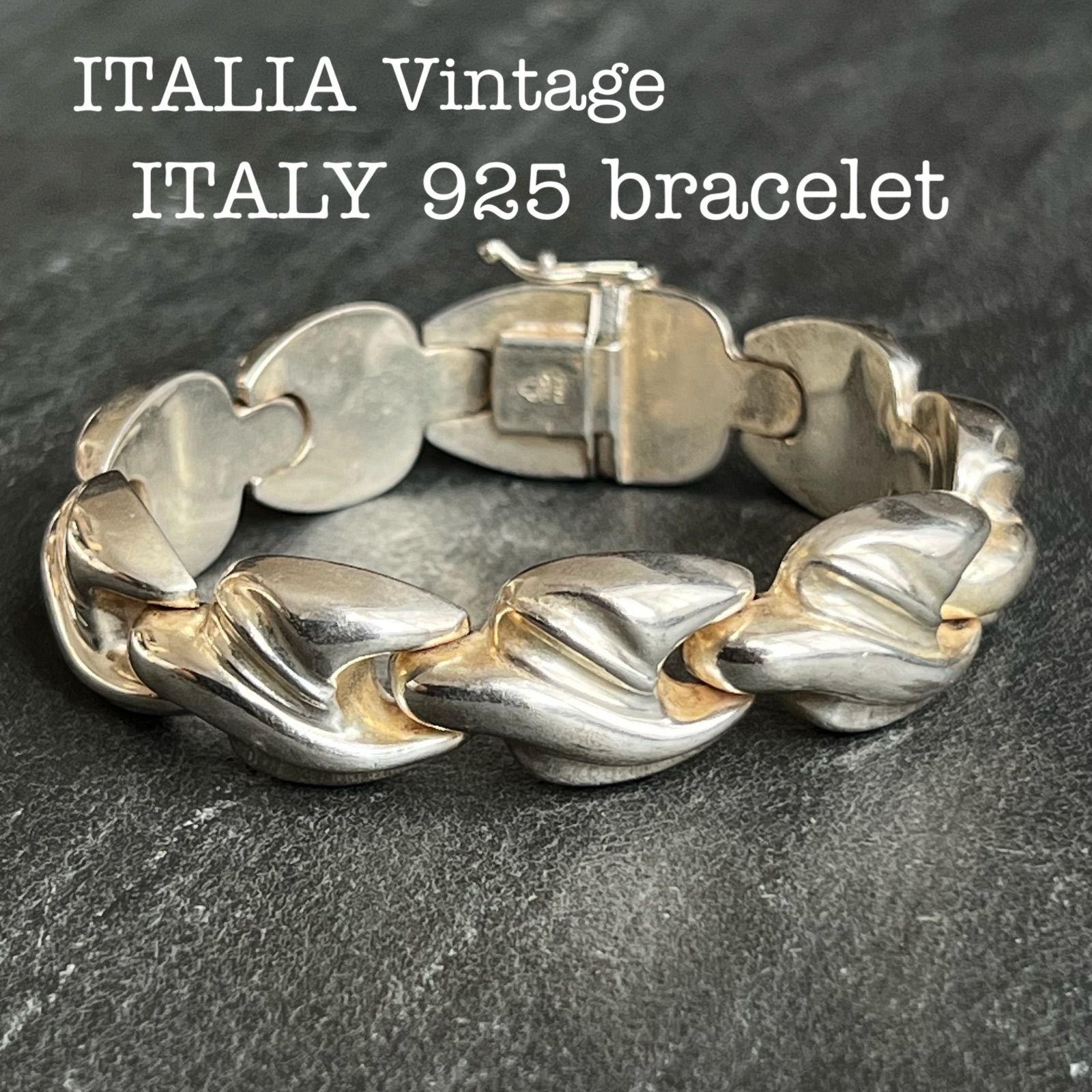 イタリア ヴィンテージ シルバー オーバル リンクブレスレットITALY925 送料無料 db-025L【drive シルバーアクセサリー】 ドライヴ ヘビー