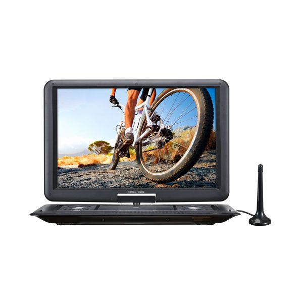 元住吉 GREEN HOUSE グリーンハウス ポータブルDVDプレーヤー 15 4型フルセグTV内蔵 ブラック GH BK パッケージダメージ有