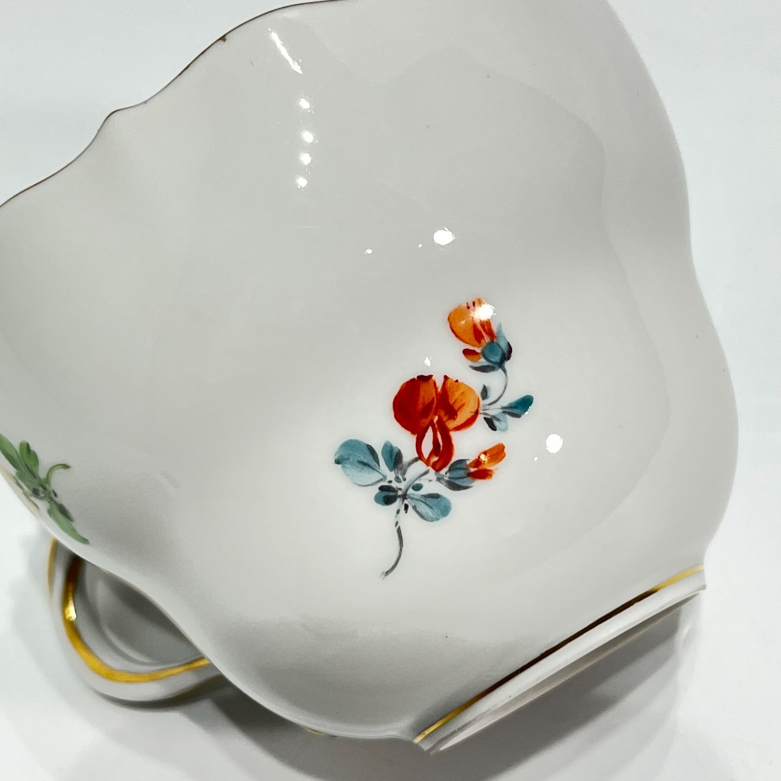 マイセン ベーシックフラワー 2つ花 ヒヤシンス 兼用カップ＆ソーサー