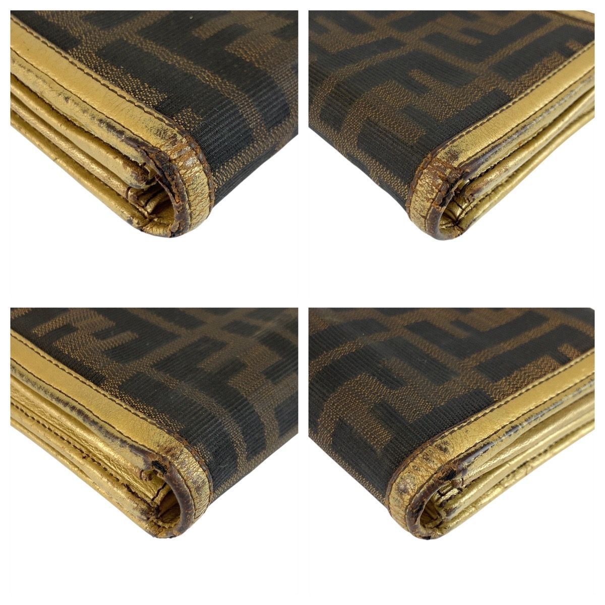 FENDI フェンディ ズッカ ブラウン ゴールド キャンバス 2270-8M0000