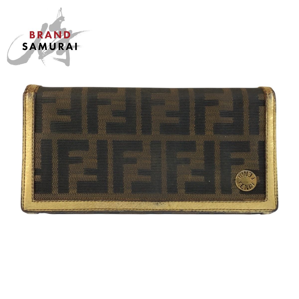 FENDI フェンディ マンマウォレット 長財布 ズッカ FF金具 ブラウン FENDI フェンディ ズッカ ブラウン ゴールド キャンバス 2270-8M0000
