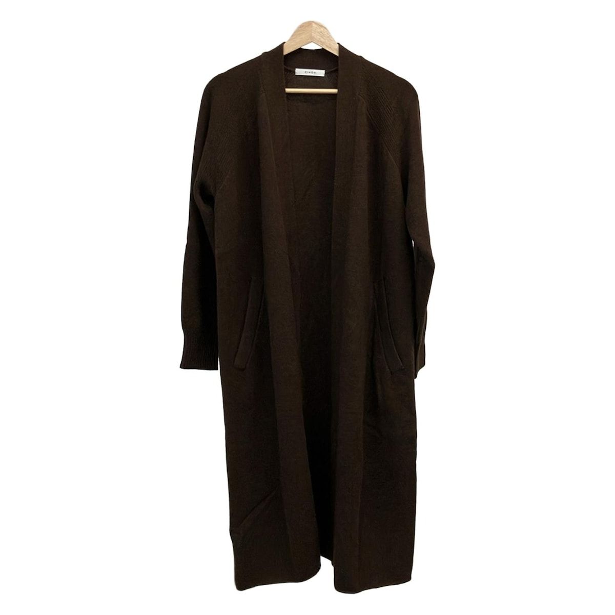 CINOH チノ カーディガン サイズ38 M レディース ダークブラウン 長袖 ロング丈