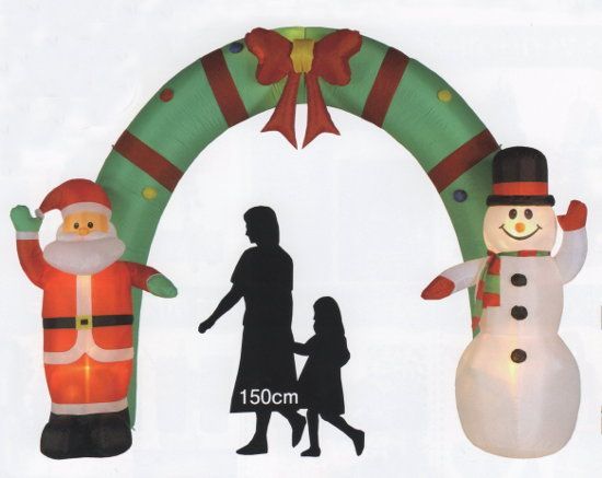 エアーディスプレイアーチ サンタ＆スノーマン H 240 cm