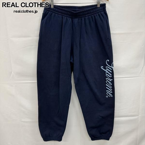 SUPREME|シュプリーム 23 AW Raised Script Sweatpant|レイズド スクリプト ロゴ刺繍 スウェットパンツ|ネイビー|L
