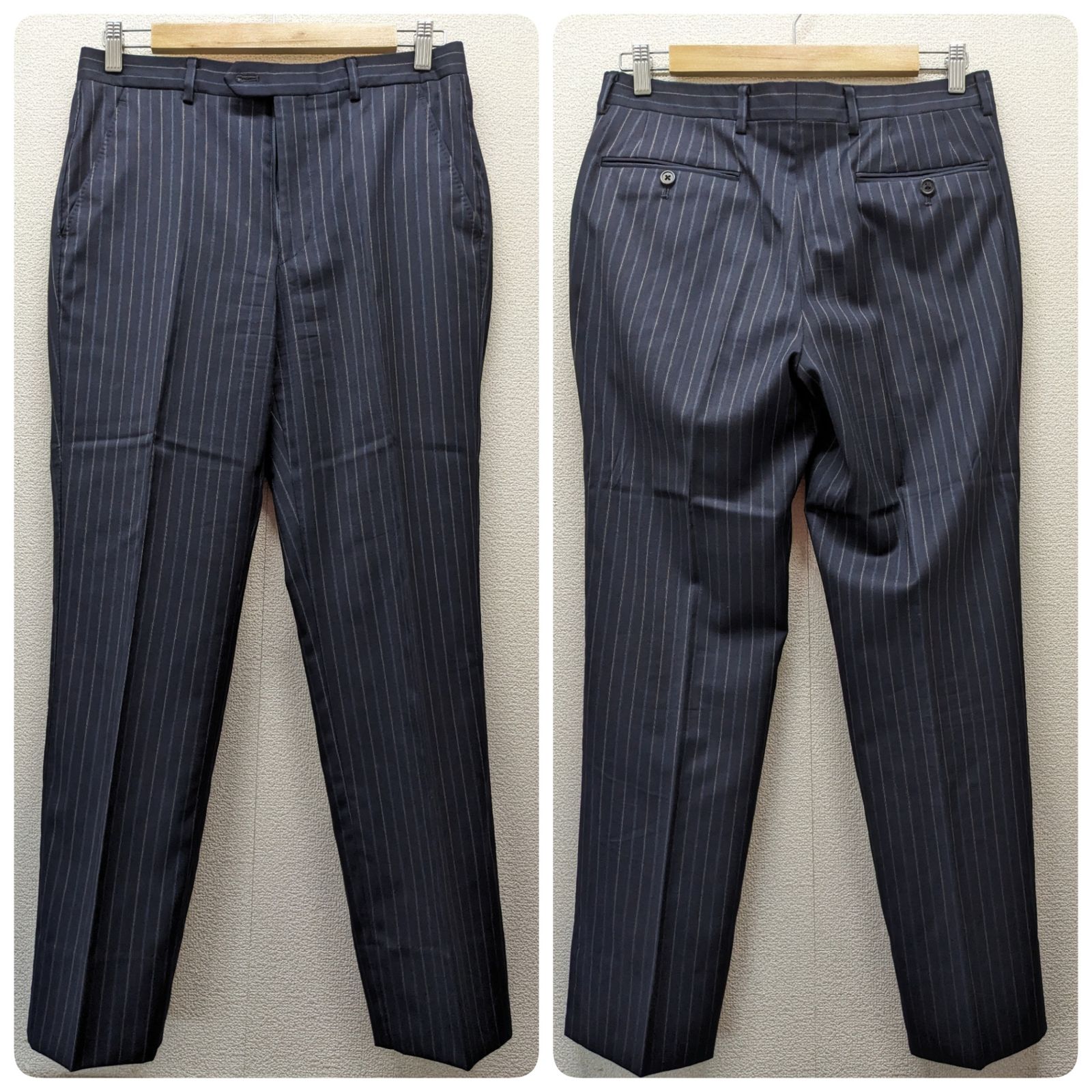 ポールスミス セットアップスーツ ダークグレー ロロピアーナ 120ストライプ ポールスミス スーツセット 黒 ロロピアーナ ストライプ 120'S 極美品