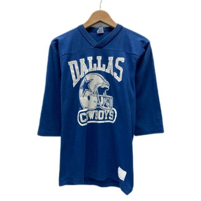 80s logo7 ロゴ game ゲーム シャツ フットボール シャツ LOGO7 ゲームシャツ 80s vintage 80年代 七分袖 Vネック DALLAS