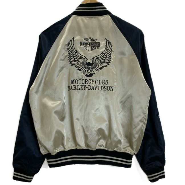 HARLEY-DAVIDSON スカジャン ブルゾン アウター ラグラン 両面刺しゅう