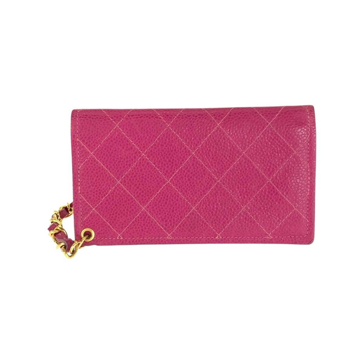 美品 CHANEL シャネル ヴィンテージ ピンク ゴールド金具 キャビア