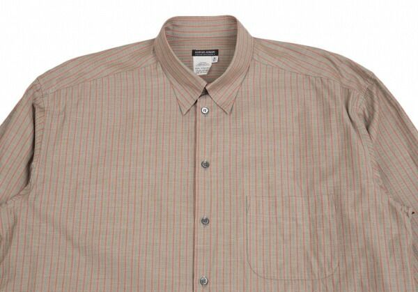 ジョルジオ アルマーニGIORGIO ARMANI コットンドビーストライプシャツ