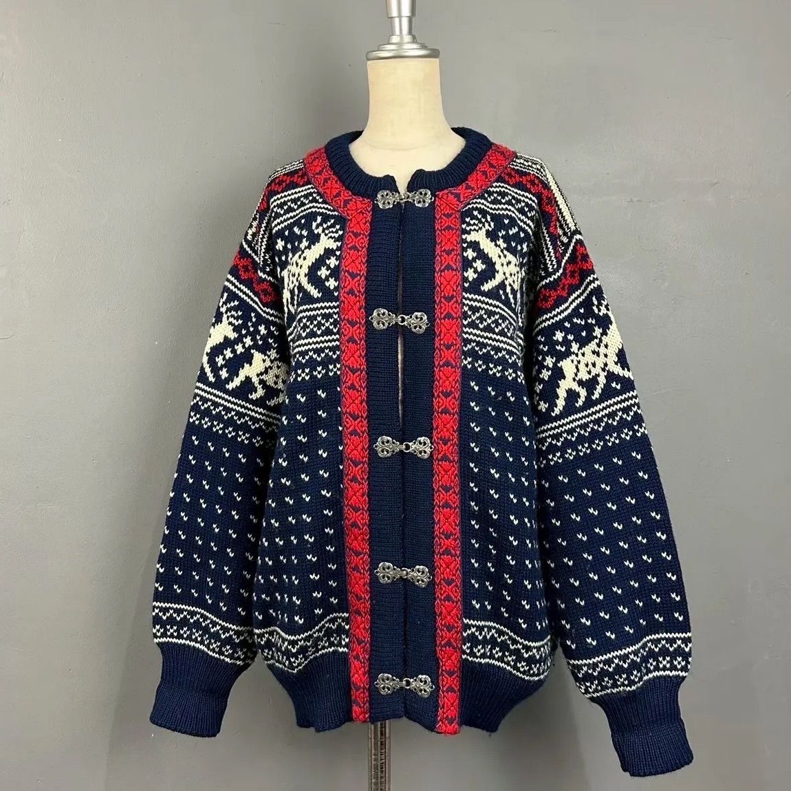 80 s Vintage DALE of NORWAY Wyss-Sport ダーレオブノルウェイ Nordic Sweater ノルディックセーター チロリアンニット カーディガン ウール マルチ レディース ヴィンテージ ビンテージ